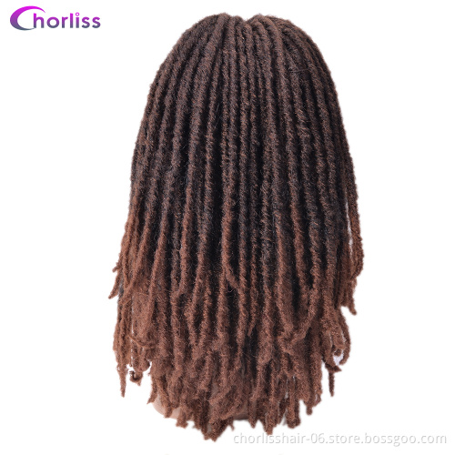 Hot Selling Premium Synthetic Afro Dreadlocks Braiding Hair Extension Wigs Lace Frontal Synthetic Faux Locs Crochet Hair Wigs